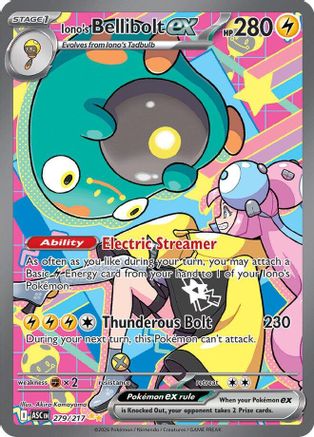POKEMON TCG - Iono's Bellibolt ex 279/217 ME Ascended Heroes - Special Illustration Rare