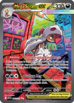 POKEMON TCG - Mega Scrafty ex 285/217 ME Ascended Heroes - Special Illustration Rare