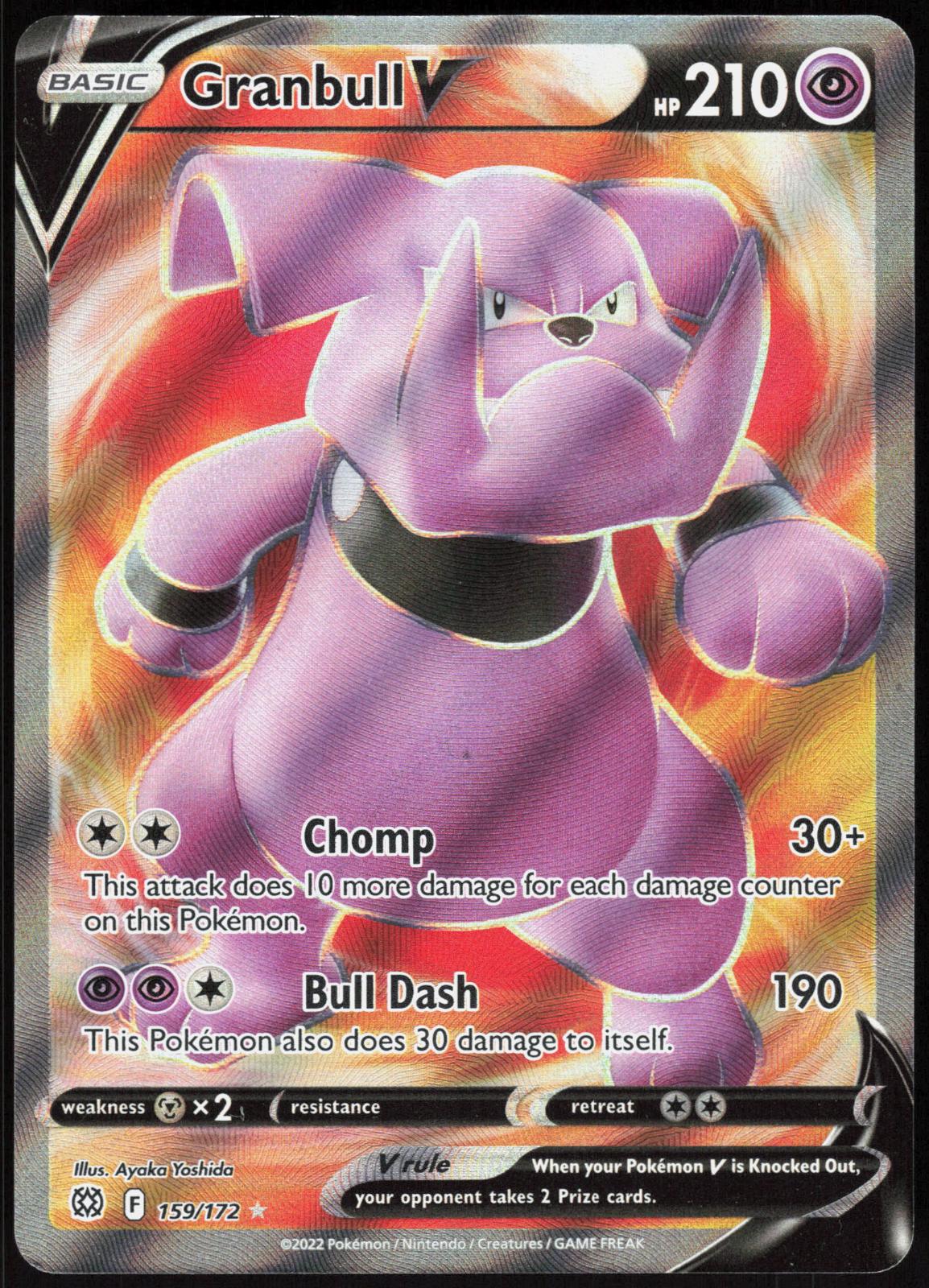 GRANBULL V 159/172 BRILLIANT STARS POKEMON ULTRA RARE HOLO LP