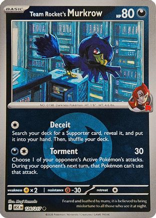 POKEMON TCG - Team Rocket's Murkrow (Energy Symbol Pattern) 126 ME Ascended Heroes - Common