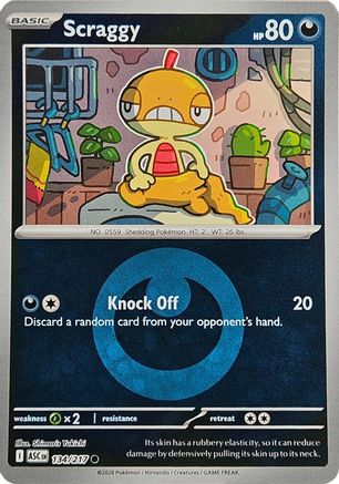 POKEMON TCG - Scraggy (Energy Symbol Pattern) 134 ME Ascended Heroes - Common