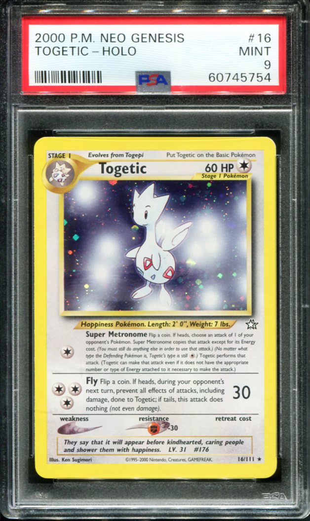 TOGETIC HOLO 16/111 PSA 9 NEO GENESIS POKEMON
