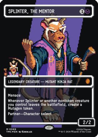 MAGIC: THE GATHERING  - Splinter, the Mentor (0089) (Borderless) (Surge Foil) (TMC-089) - Commander: Teenage Mutant Ninja Turtles Foil