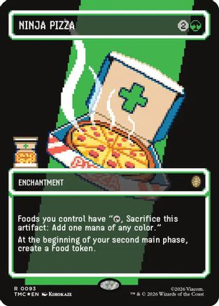 MAGIC: THE GATHERING  - Ninja Pizza (Borderless) (Surge Foil) (TMC-093) - Commander: Teenage Mutant Ninja Turtles Foil