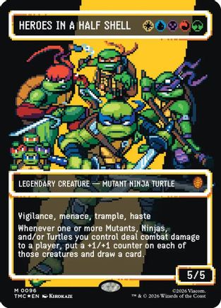 MAGIC: THE GATHERING  - Heroes in a Half Shell (0096) (Borderless) (Surge Foil) (TMC-096) - Commander: Teenage Mutant Ninja Turtles Foil