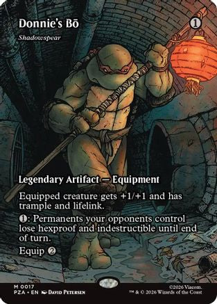 MAGIC: THE GATHERING  - Donnie's Bo - Shadowspear (Borderless) (PZA-017) - Teenage Mutant Ninja Turtles Eternal-Legal Foil