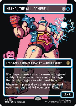MAGIC: THE GATHERING  - Krang, the All-Powerful (Borderless) (Surge Foil) (TMC-086) - Commander: Teenage Mutant Ninja Turtles Foil