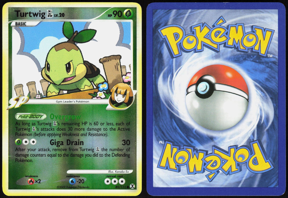 TURTWIG GL 85/111 RISING RIVALS POKEMON COMMON REVERSE HOLO LP