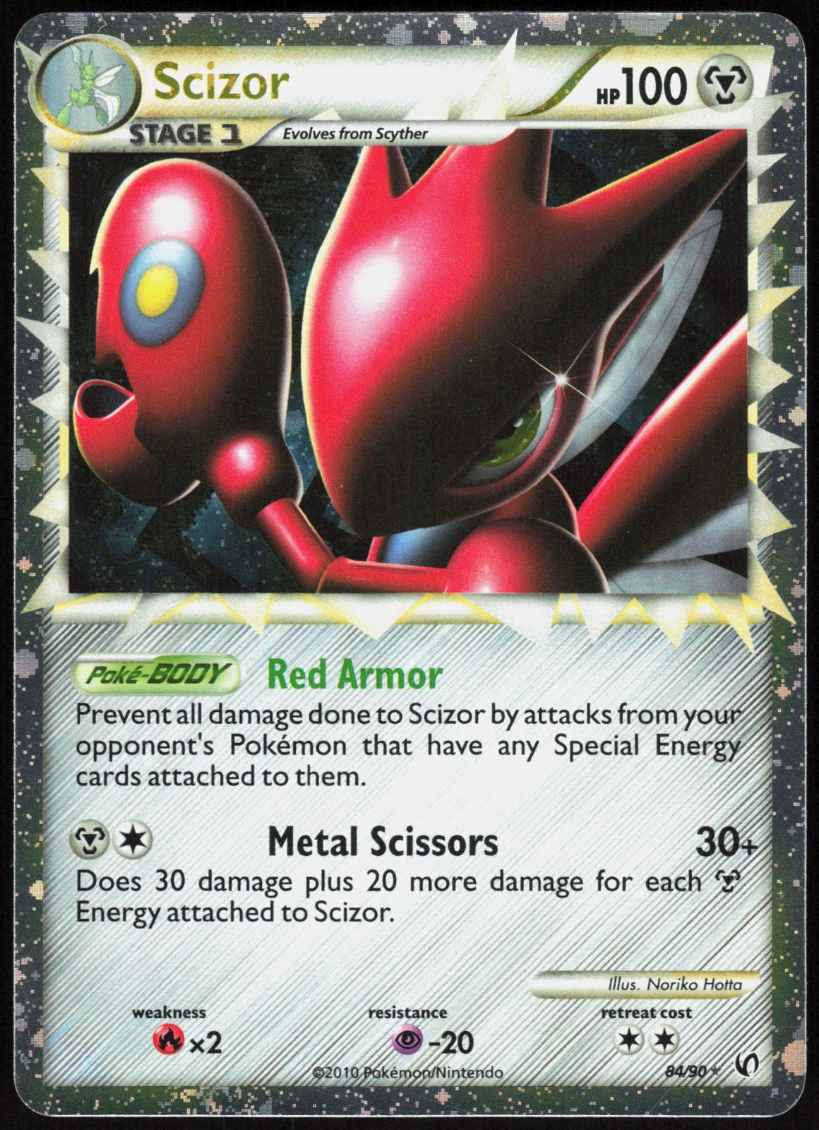 SCIZOR 84/90 HGSS UNDAUNTED POKEMON PRIME HOLO LP