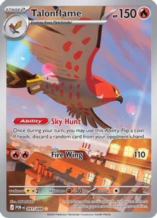 POKEMON TCG - Talonflame 091/088 ME03 Perfect Order - Illustration Rare