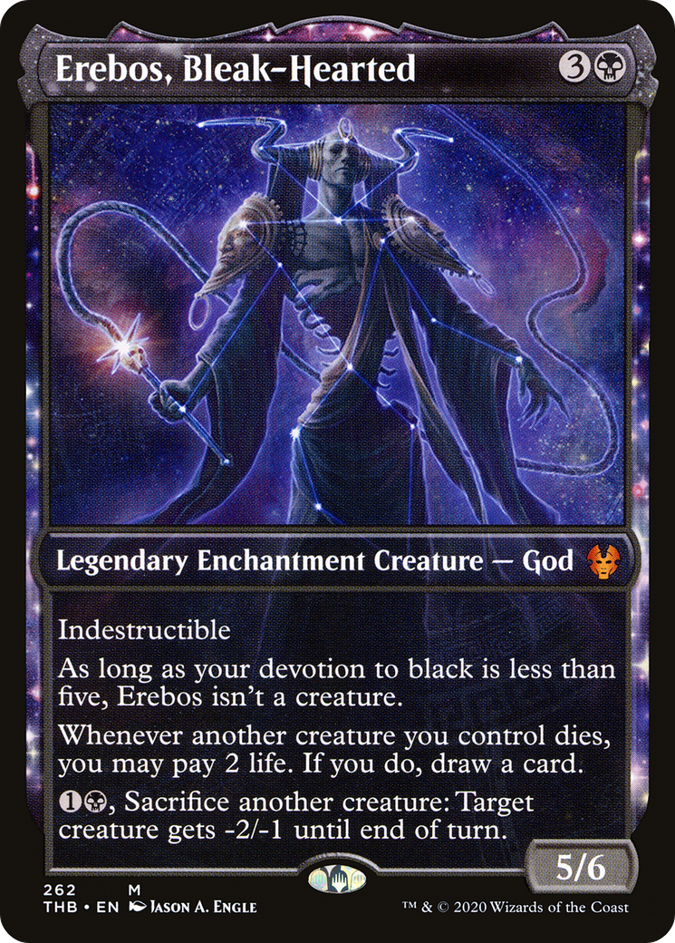 MAGIC: THE GATHERING  - Erebos, Bleak-Hearted (Showcase) (THB-262) - Theros Beyond Death: (enchantment, Showcase) Foil