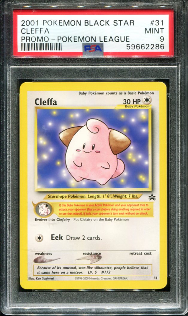 CLEFFA 31 PSA 9 POKEMON LEAGUE PROMO BLACK STAR POKEMON