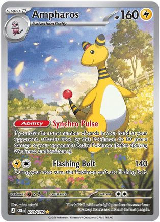 POKEMON TCG - Ampharos 090/086 ME04 Chaos Rising - Illustration Rare