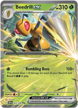 POKEMON TCG - Beedrill ex 003/086 ME04 Chaos Rising - Double Rare