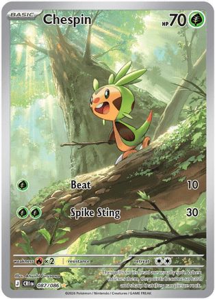POKEMON TCG - Chespin 087/086 ME04 Chaos Rising - Illustration Rare