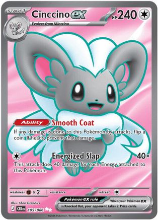 POKEMON TCG - Cinccino ex 105/086 ME04 Chaos Rising - Ultra Rare