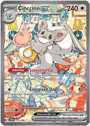 POKEMON TCG - Cinccino ex 119/086 ME04 Chaos Rising - Special Illustration Rare