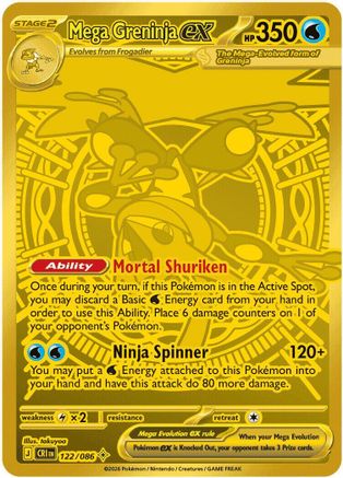 POKEMON TCG - Mega Greninja ex 122/086 ME04 Chaos Rising - Mega Hyper Rare