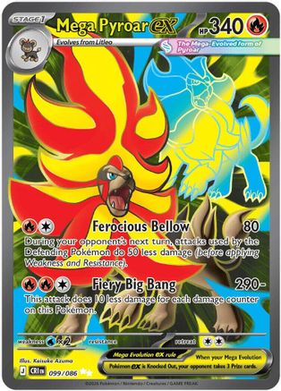 POKEMON TCG - Mega Pyroar ex 099/086 ME04 Chaos Rising - Ultra Rare