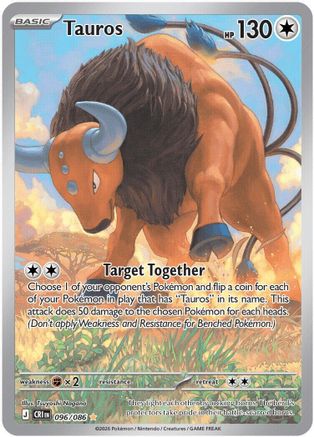 POKEMON TCG - Tauros 096/086 ME04 Chaos Rising - Illustration Rare