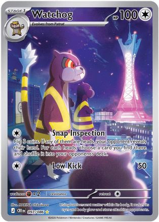 POKEMON TCG - Watchog 097/086 ME04 Chaos Rising - Illustration Rare