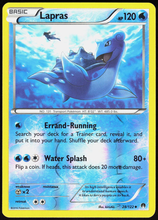LAPRAS 28/122 BREAKPOINT POKEMON UNCOMMON REVERSE HOLO LP