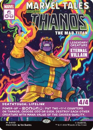 MAGIC: THE GATHERING  - Thanos, The Mad Titan (Borderless) (0400) (MSH-400) - Marvel Super Heroes Foil