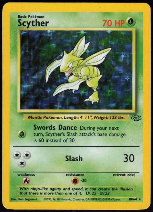 SCYTHER 10/64 JUNGLE POKEMON RARE UNLIMITED HOLO NM