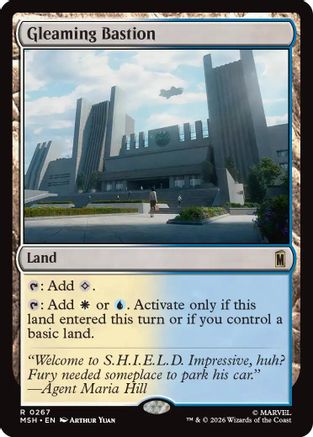 MAGIC: THE GATHERING  - Gleaming Bastion (MSH-267) - Marvel Super Heroes Foil