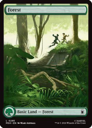 MAGIC: THE GATHERING  - Forest (0285) (MSH-285) - Marvel Super Heroes Foil