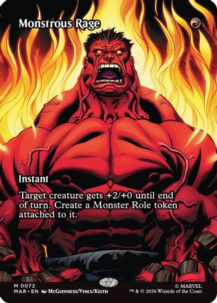MAGIC: THE GATHERING  - Monstrous Rage (Borderless) (MAR-072) - Marvel Universe Eternal-Legal Foil
