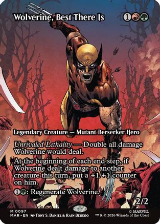 MAGIC: THE GATHERING  - Wolverine, Best There Is (Borderless) (MAR-097) - Marvel Universe Eternal-Legal Foil