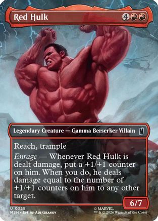 MAGIC: THE GATHERING  - Red Hulk (Borderless) (MSH-329) - Marvel Super Heroes