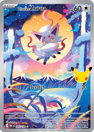 POKEMON TCG - Hisuian Zorua 145/128 ME 30th Celebration - Illustration Rare