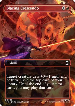 MAGIC: THE GATHERING  - Blazing Crescendo (Borderless) (MSH-340) - Marvel Super Heroes Foil