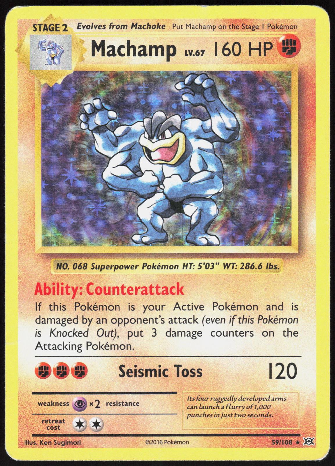 MACHAMP 59/108 EVOLUTIONS POKEMON RARE HOLO HP