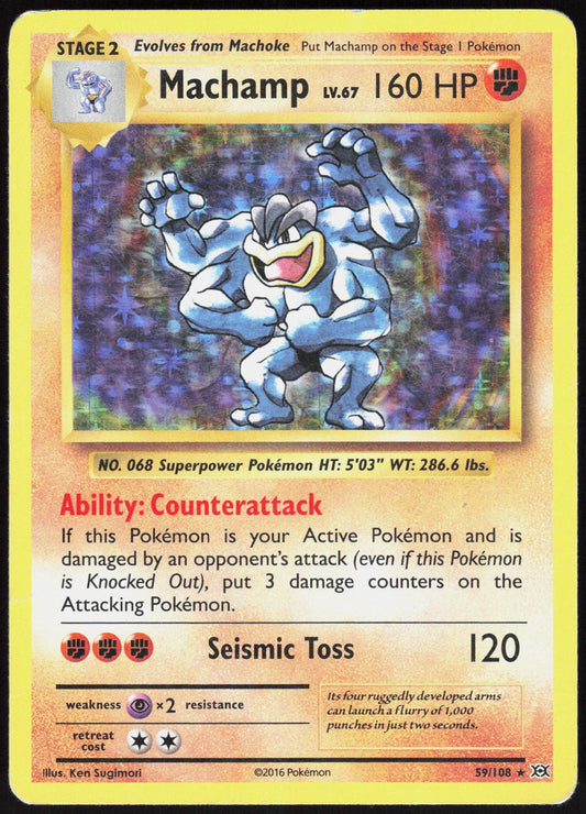MACHAMP 59/108 EVOLUTIONS POKEMON RARE HOLO HP