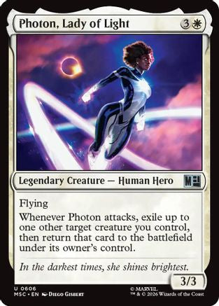 MAGIC: THE GATHERING  - Photon, Lady of Light (MSC-606) - Commander: Marvel Super Heroes Foil