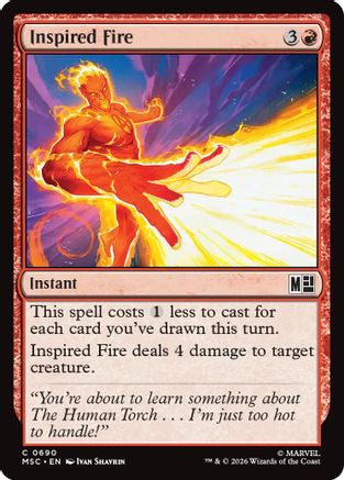 MAGIC: THE GATHERING  - Inspired Fire (MSC-690) - Commander: Marvel Super Heroes Foil