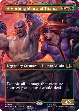 MAGIC: THE GATHERING  - Absorbing Man and Titania (Borderless) (MSC-510) - Commander: Marvel Super Heroes