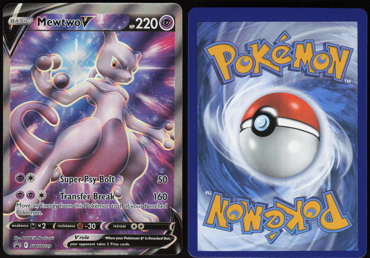 MEWTWO V SWSH229 SWORD & SHIELD PROMO POKEMON PROMO HOLO LP