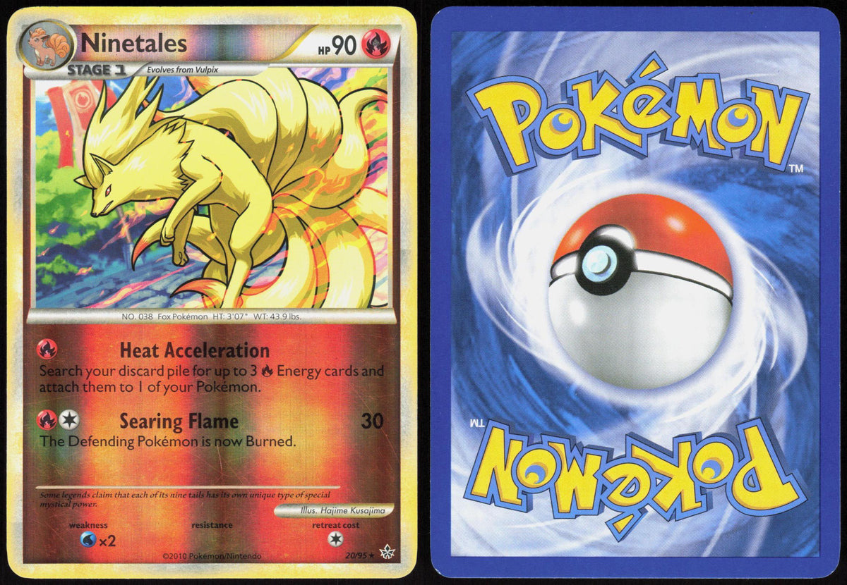 NINETALES 20/95 HGSS UNLEASHED POKEMON RARE REVERSE HOLO LP