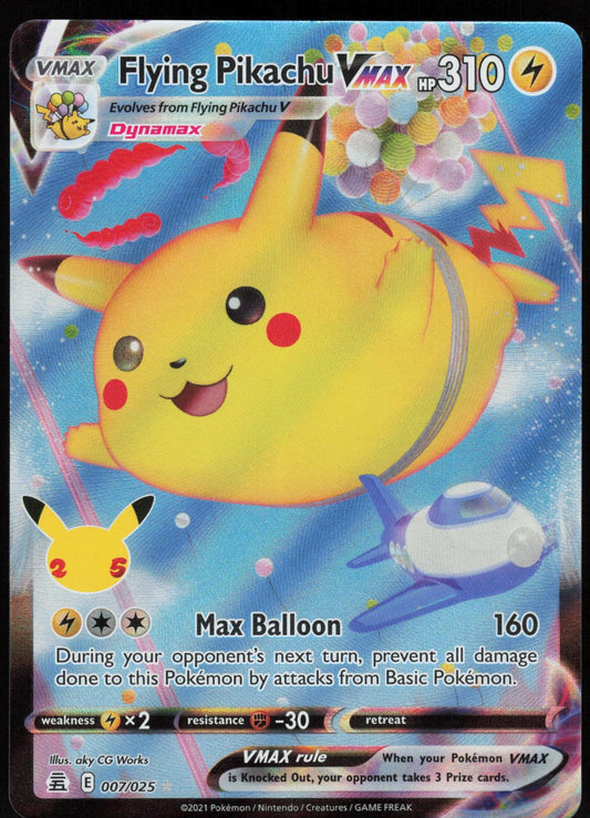 FLYING PIKACHU VMAX 007/025 CELEBRATIONS POKEMON VMAX RARE HOLO LP