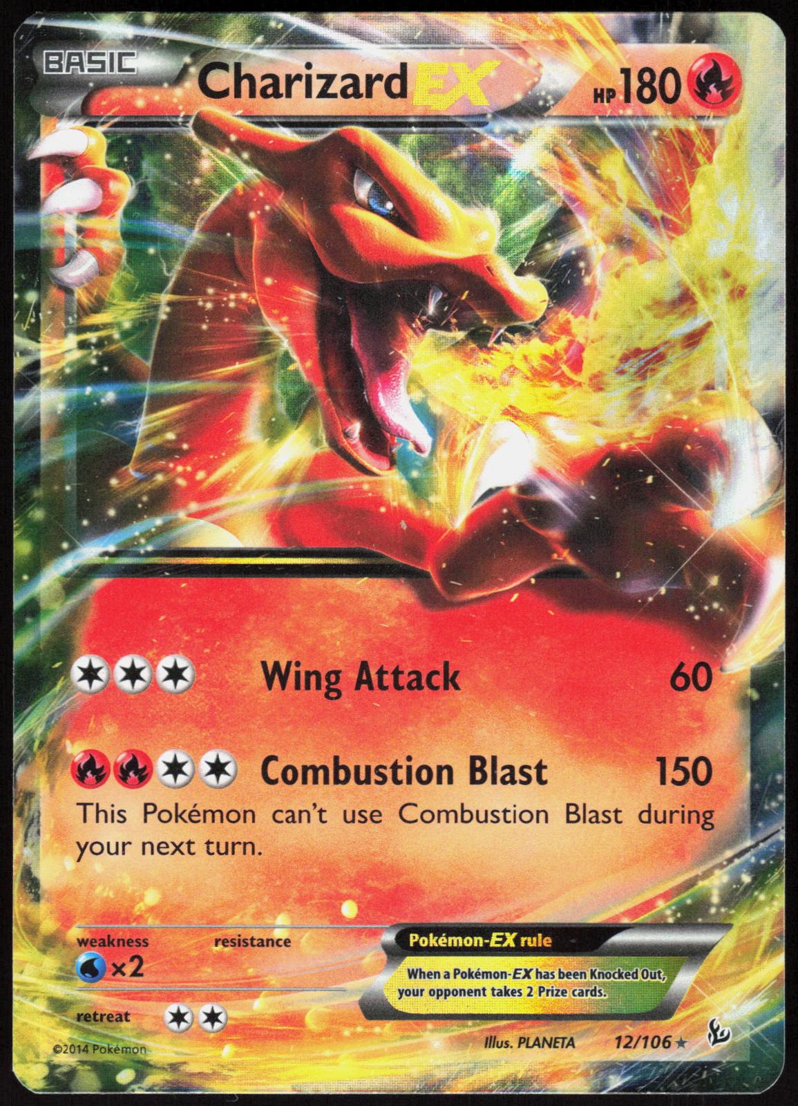 CHARIZARD EX 12/106 FLASHFIRE POKEMON EX RARE HOLO LP