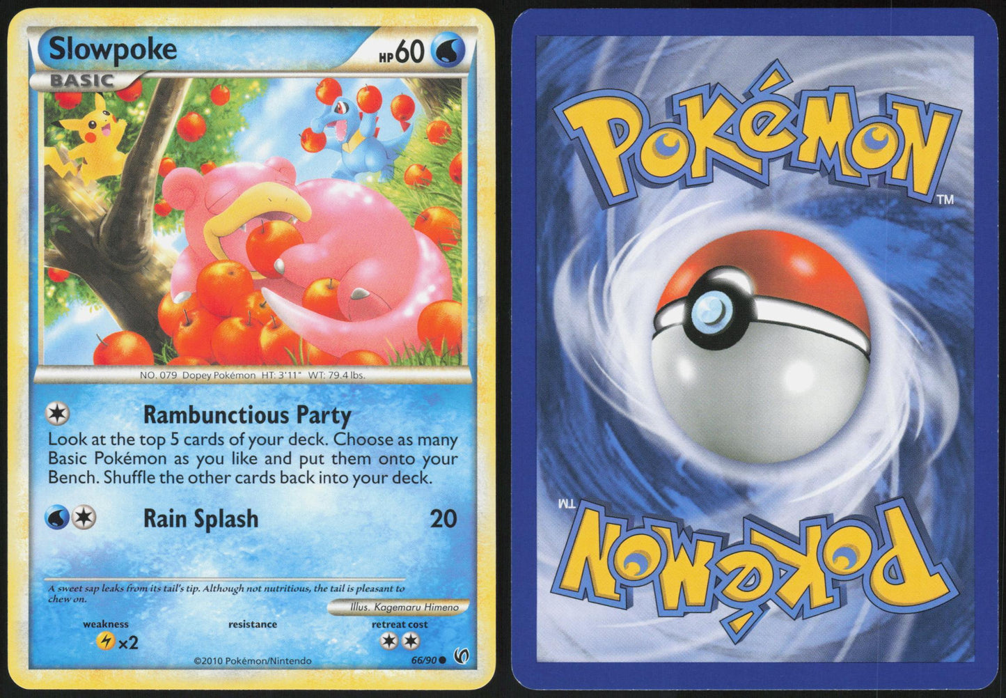 SLOWPOKE 66/90 HGSS UNDAUNTED POKEMON COMMON LP