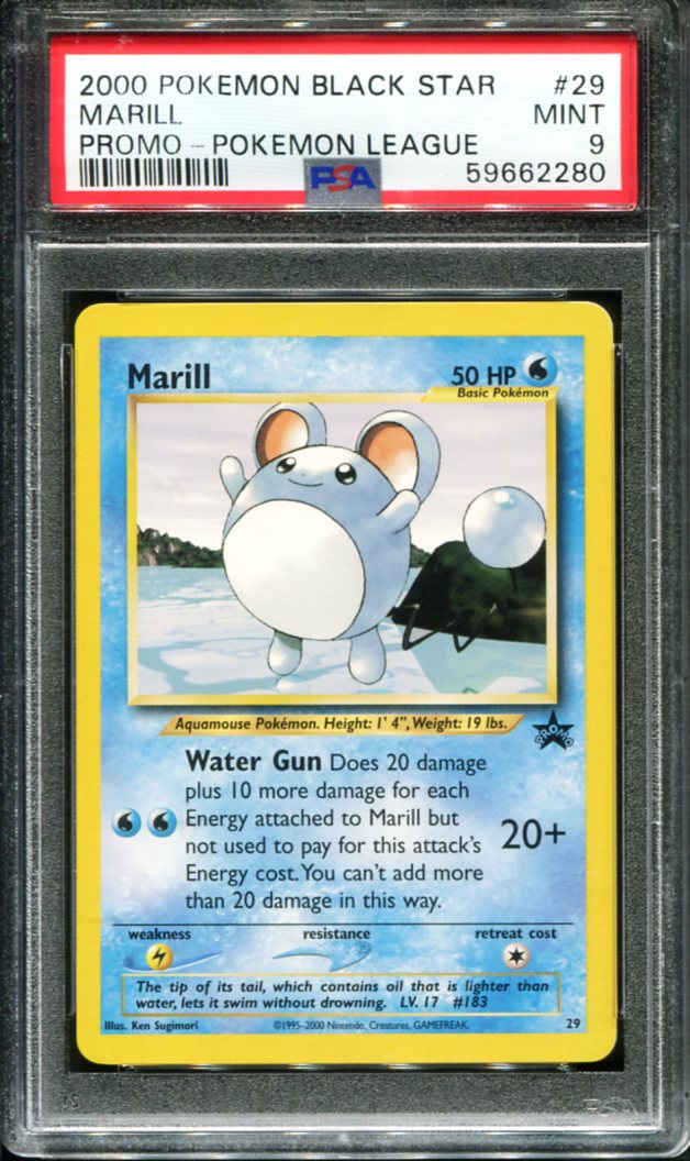 MARILL 29 PSA 9 POKEMON LEAGUE PROMO BLACK STAR POKEMON