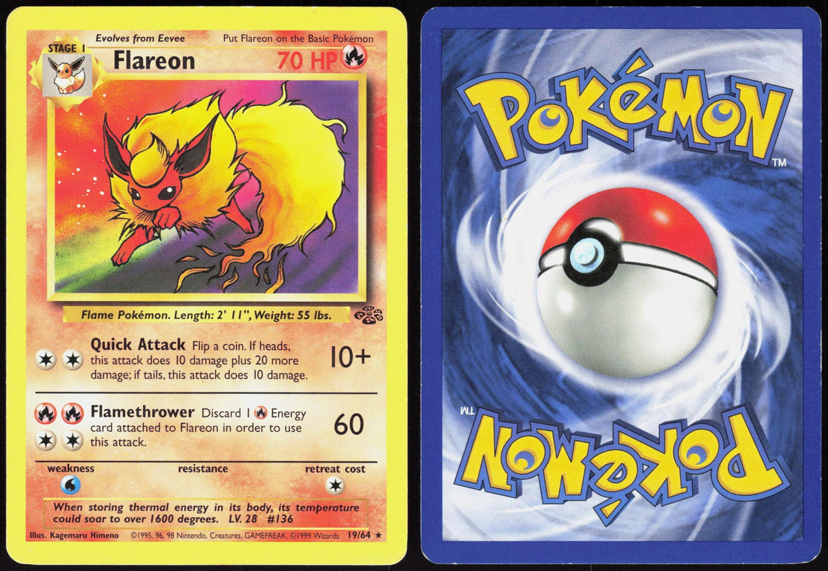 FLAREON 19/64 JUNGLE POKEMON RARE UNLIMITED MP