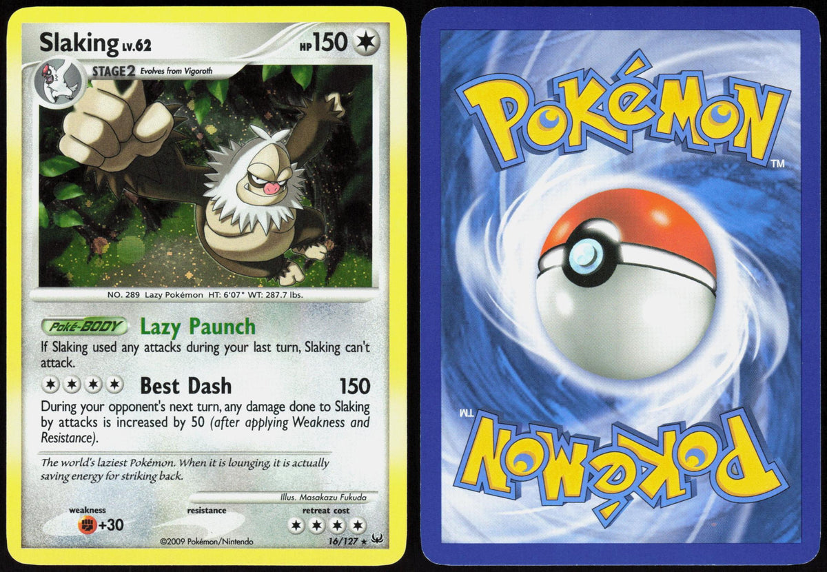 SLAKING 16/127 PLATINUM POKEMON RARE HOLO LP