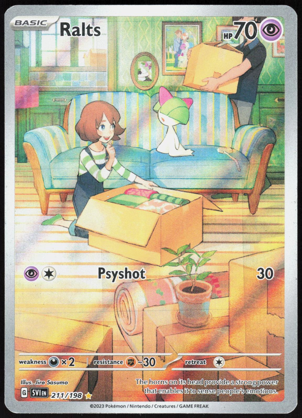 RALTS 211/198 SCARLET & VIOLET POKEMON ILLUSTRATION RARE HOLO LP
