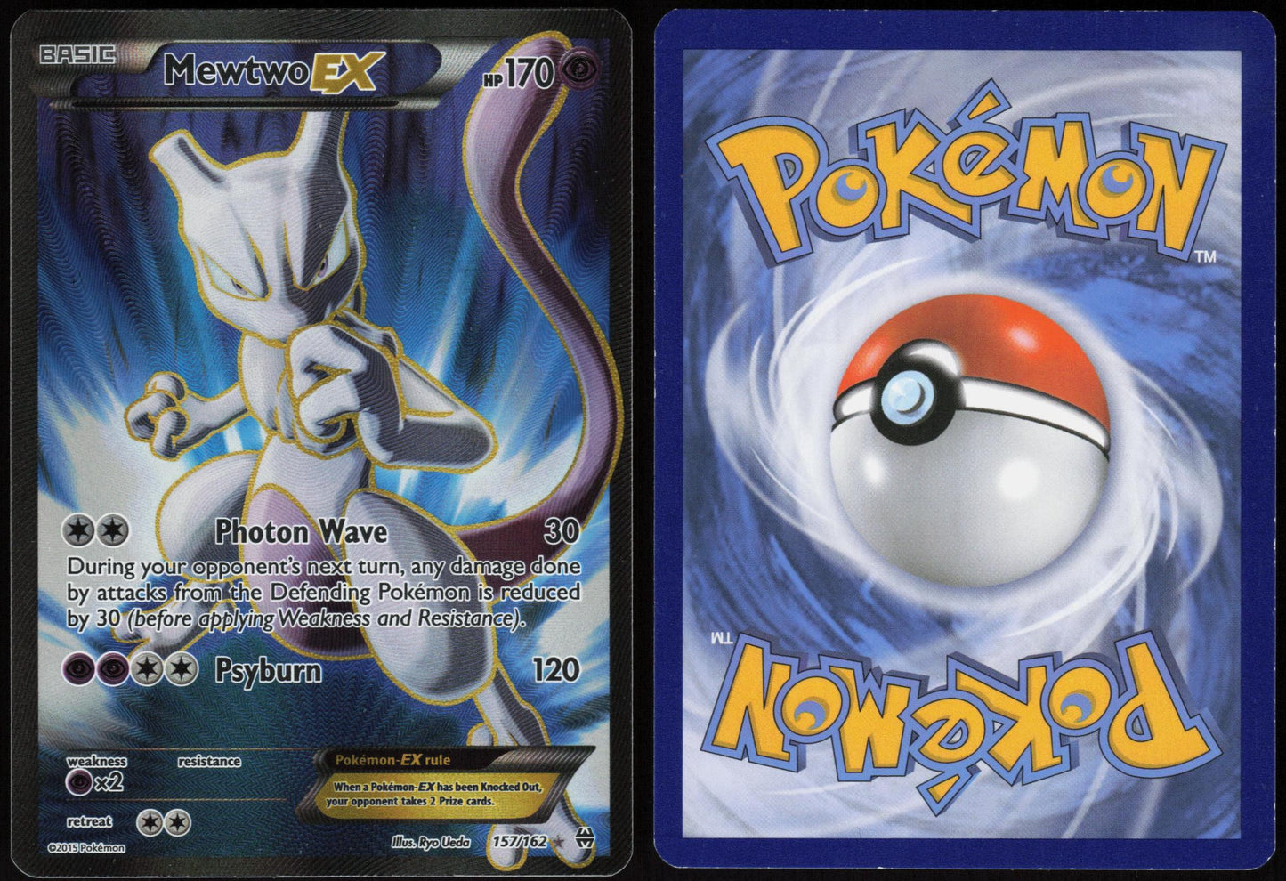 MEWTWO EX 157/162 BREAKTHROUGH POKEMON ULTRA RARE HOLO LP